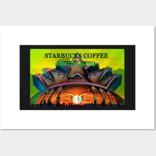 Seattle blend Starbucks Coffee label art Posters and Art